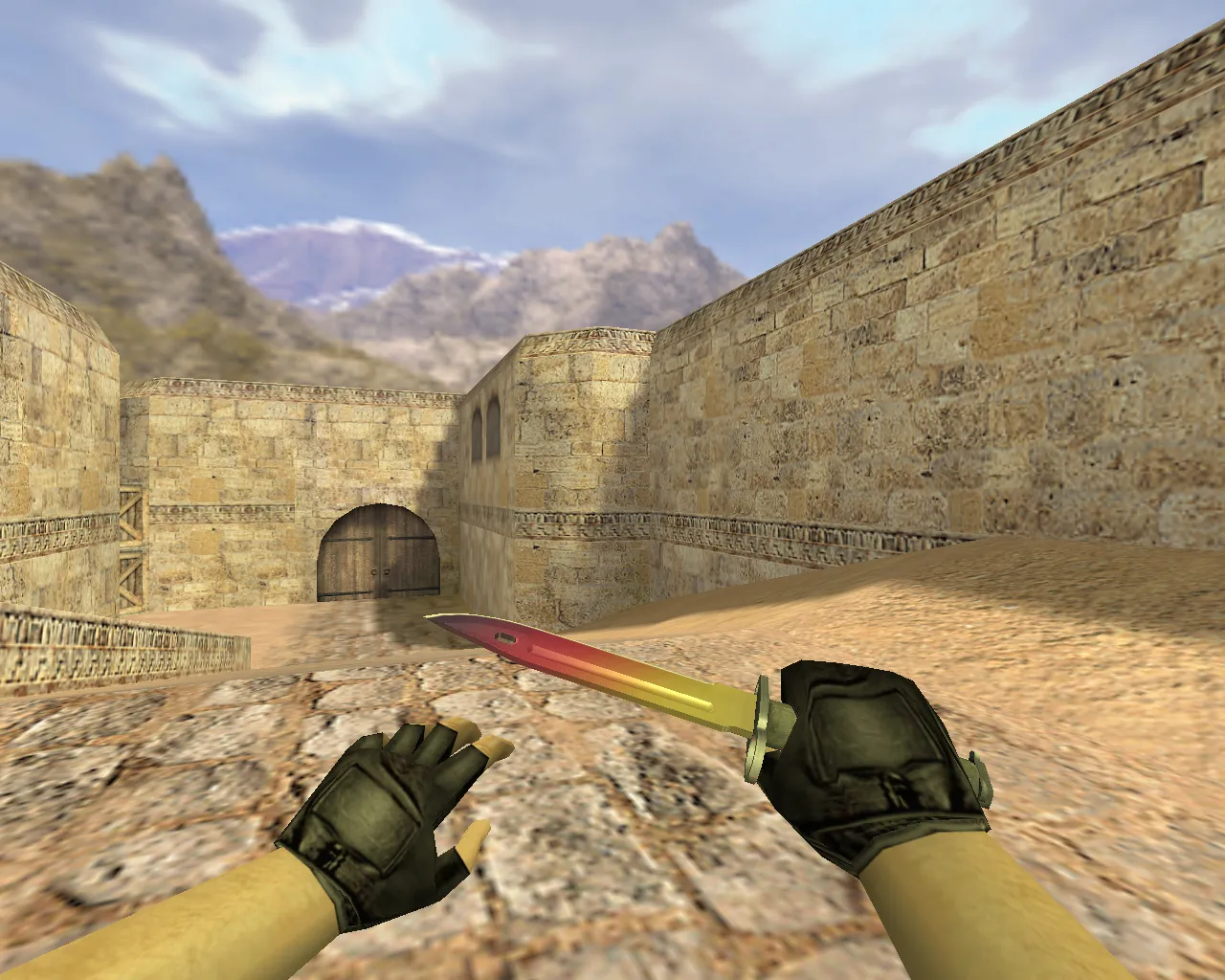 Скриншот Модель «Штык-нож Градиент» v_ для CS 1.6: p_, w_, звуки, анимация осмотра и текстуры