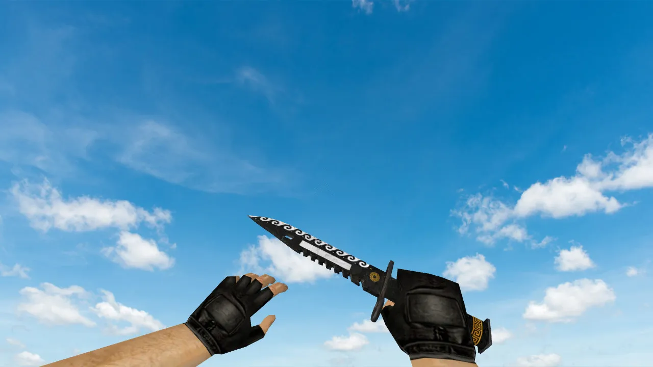 Скриншот Модель ножа «M9 Bayonet Trojan Horse» v_ p_ w_ для CS 1.6: звуки, анимация осмотра и качество текстур