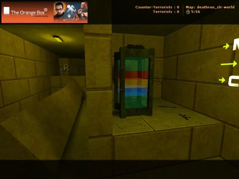 Скриншот  deathrun_clr-world — карта deathrun для CS 1.6: точки, раунды, .nav и оптимизация