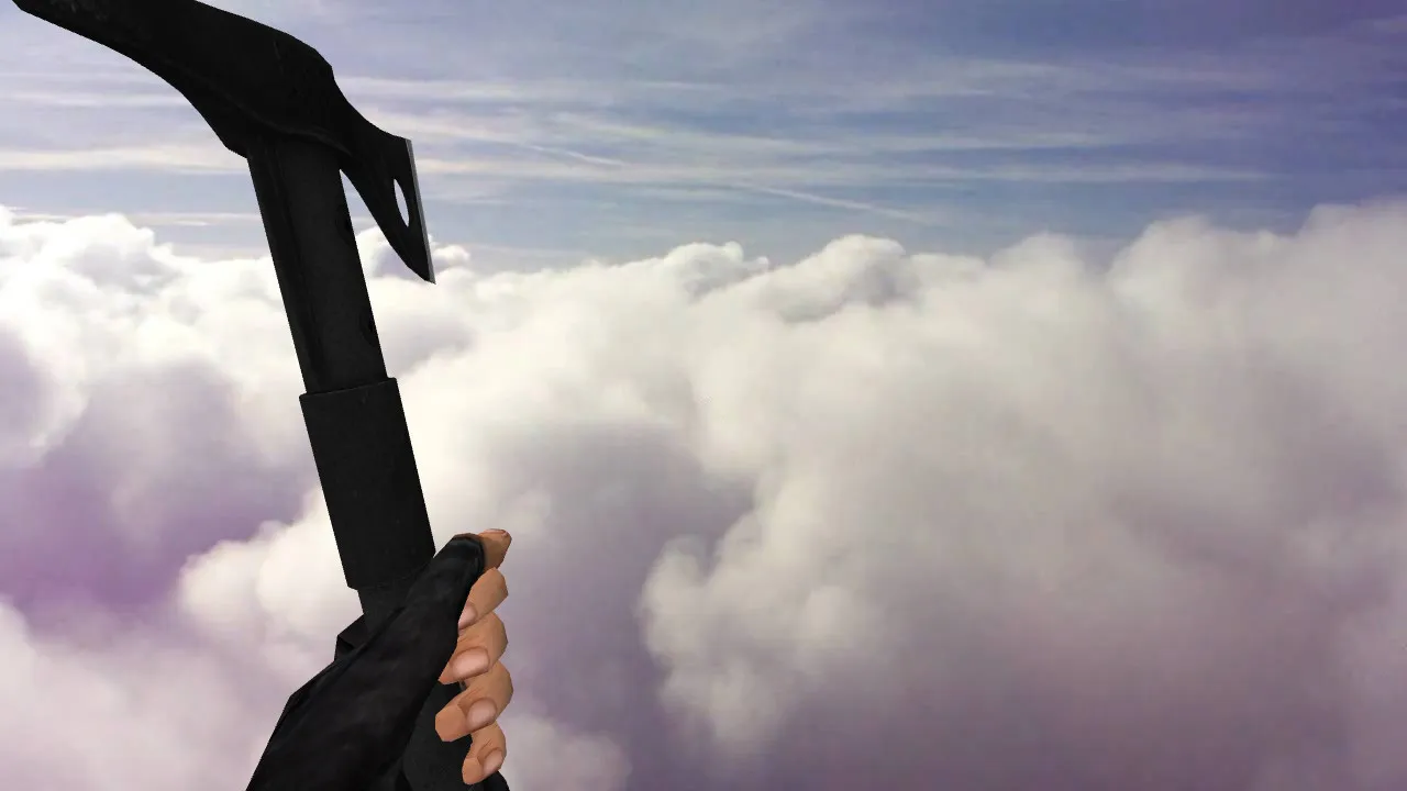 Скриншот Модель ножа «Sog Fasthawk» v_knife для CS 1.6: звуки, анимация осмотра, текстуры и точная форма