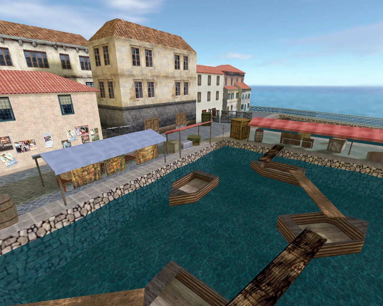 Скриншот  Карта awp_old_port для CS 1.6: точки под AWP, баланс сторон, .nav для ботов и оптимизация