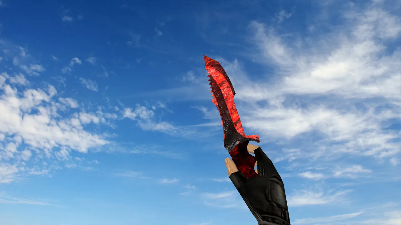 Скриншот Модель ножа «Охотничий нож «Вампир»» v_ для CS 1.6: звуки, анимация осмотра, качество текстур