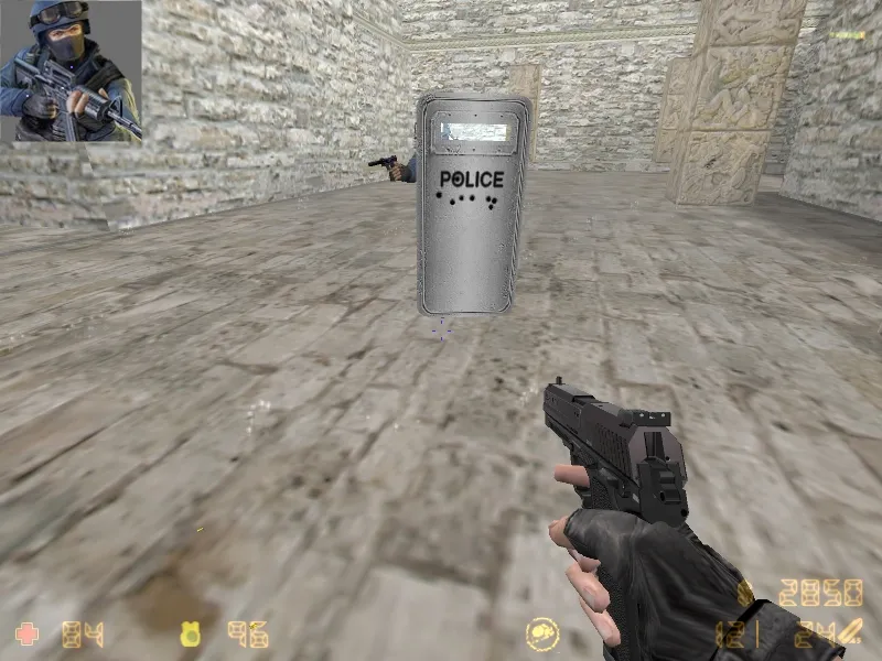 Скриншот  Модель «Black and Silver Riot Shields» (v_, p_, w_) для CS 1.6: текстуры 1024x1024, анимация осмотра и звуки