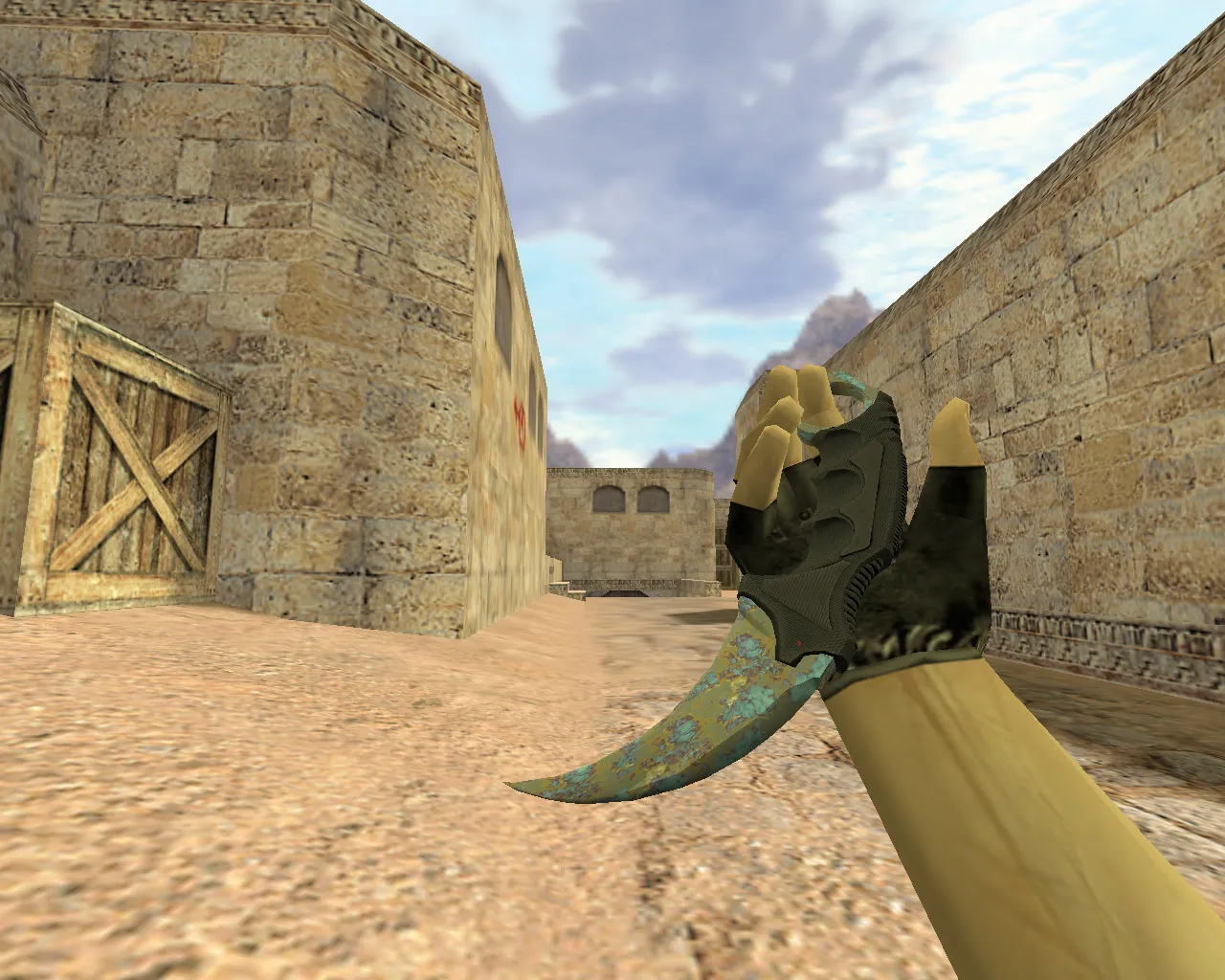 Скриншот Модель ножа «Керамбит Поверхностная закалка» v_ для CS 1.6: звуки, анимация осмотра и качество текстур