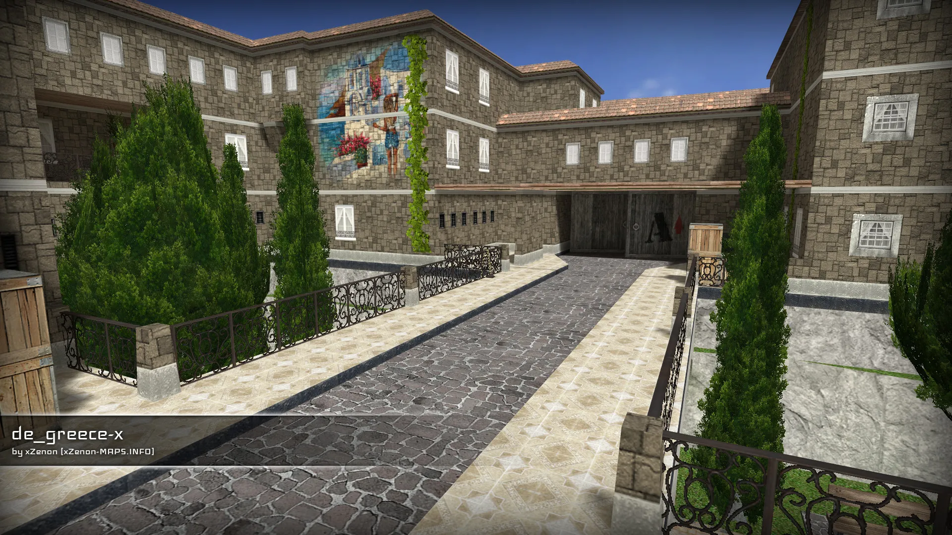 Скриншот  de_greece-x_b1 для CS 1.6: карта, навигация ботов, оптимизация и тактика за стороны