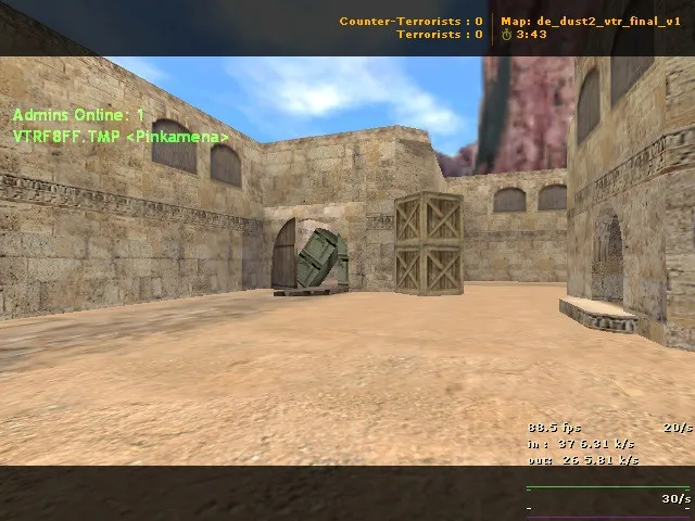 Скриншот  de_dust2_vtr_final_v1 — карта DE для CS 1.6: точки, ротации, .nav, оптимизация
