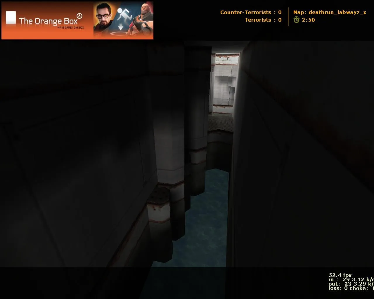 Скриншот  deathrun_labwayz_x для CS 1.6: карта Deathrun, точки за команду, .nav для ботов и оптимизация