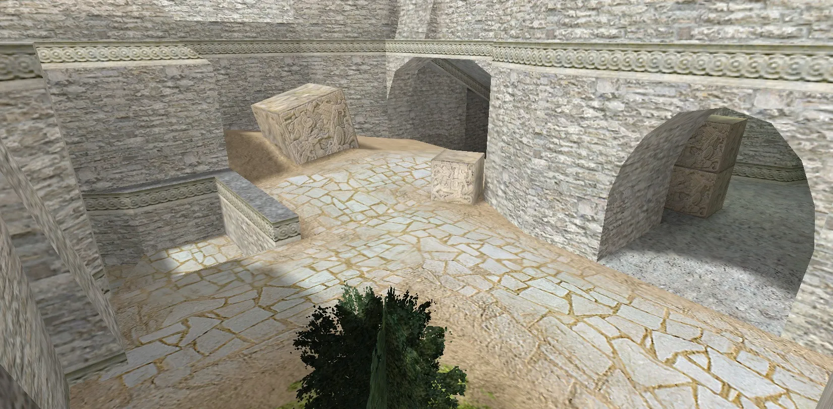Скриншот de_aztec23_beta2 — DE карта для CS 1.6: точки, .nav, баланс сторон, оптимизация wpoly/epoly
