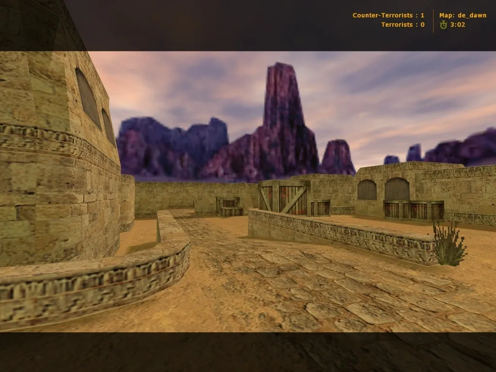Скриншот  Карта de_dawn для CS 1.6: баланс сторон, точки, .nav для ботов, оптимизация wpoly/epoly