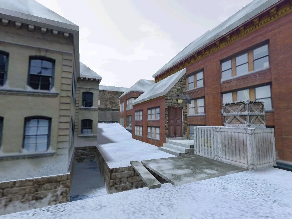 Скриншот  Карта de_inferno_winter для CS 1.6 - Зимняя версия классики