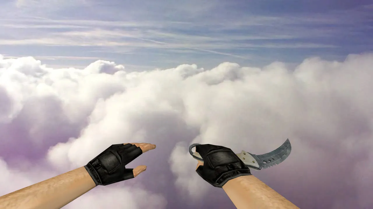 Скриншот Модель ножа «CSGO Talon Vanilla» v_knife Talon для CS 1.6: звуки, анимация осмотра и качественные текстуры