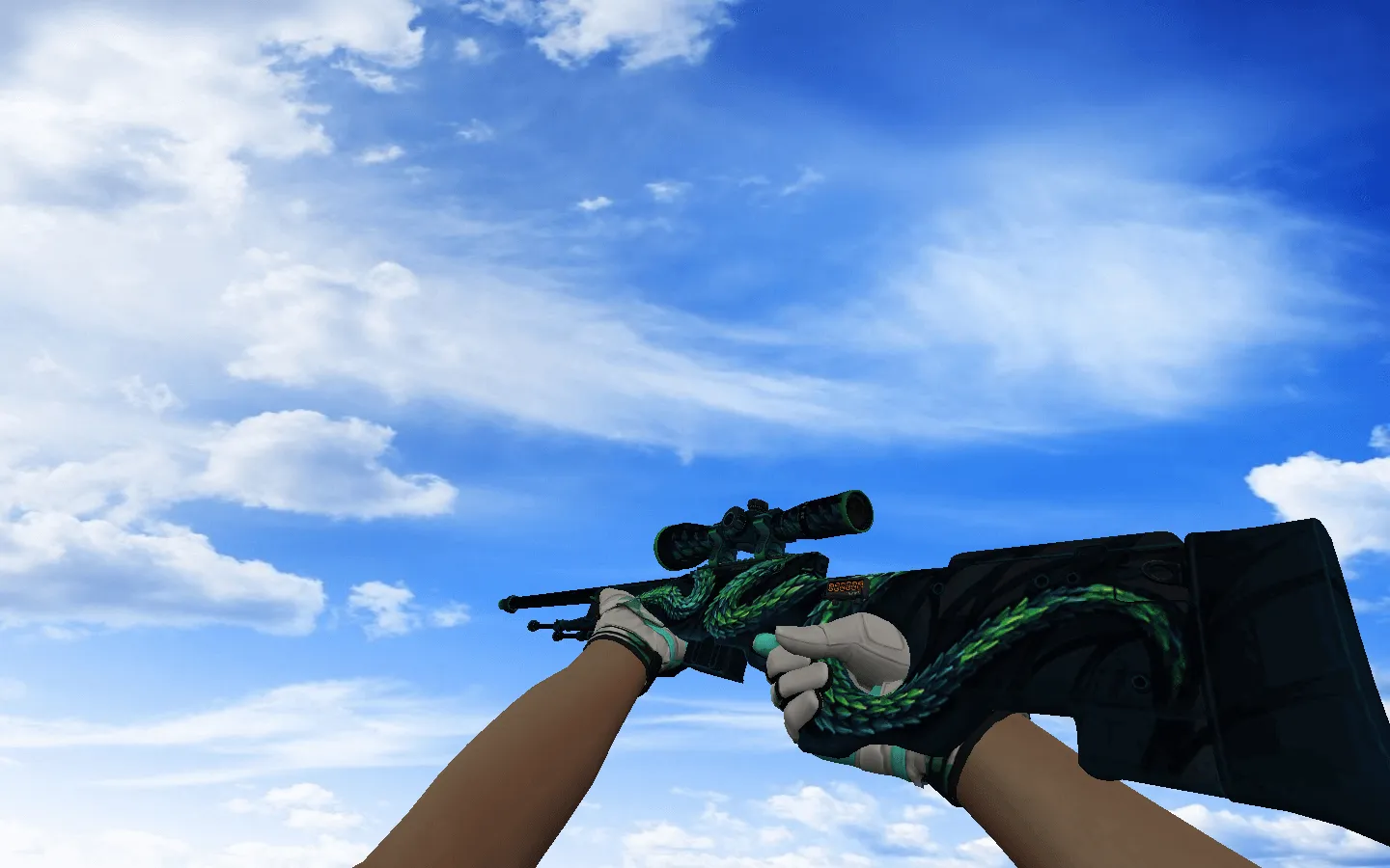 Скриншот Пак оружия CS 1.6 с мотоциклетными перчатками «Мята»: AK-47, AWP, DE, Glock-18, M4A4, SSG 08, USP-S и ножи