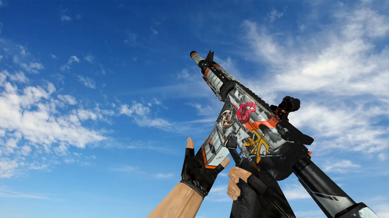 Скриншот М4А1 M4A4 «Азимов» поношенное модель v_ p_ w_ с звуками и анимацией осмотра для CS 1.6