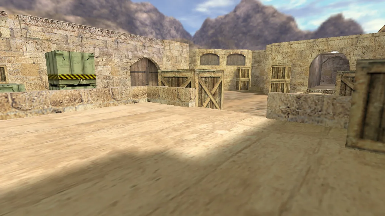 Скриншот Карта de_dust2_remake для CS 1.6: баланс сторон, точки под плент/раш, .nav для ботов и оптимизация