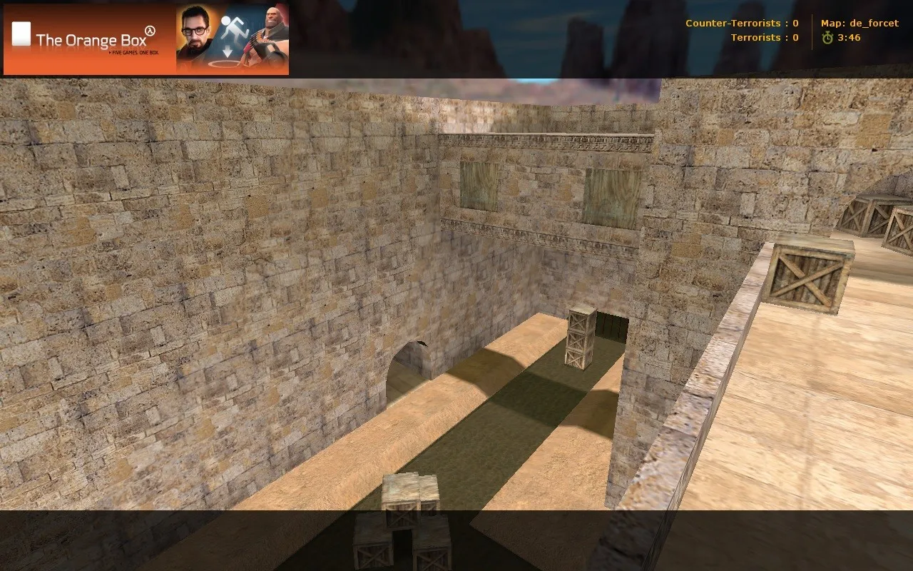 Скриншот  de_forcet карта для CS 1.6: точки, баланс сторон, .nav для ботов, оптимизация wpoly/epoly