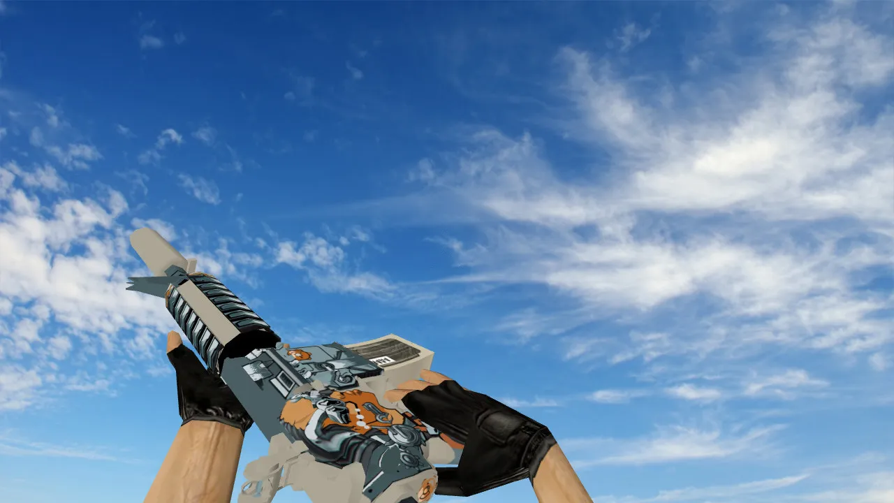 Скриншот Модель M4A4 Cybernetic v_ модели для CS 1.6: анимация осмотра, звуки, качество текстур