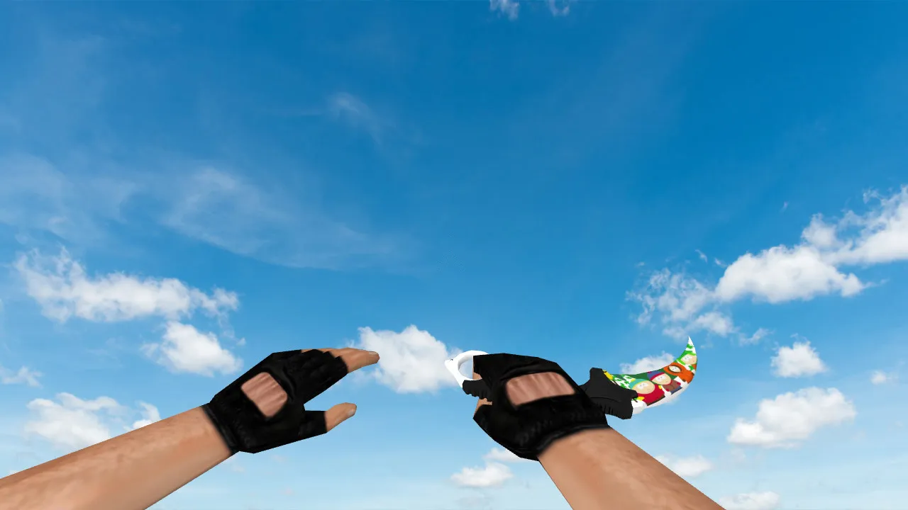 Скриншот Модель ножа «Karambit South Park» для CS 1.6: v_model p_model w_model, звуки, анимация осмотра