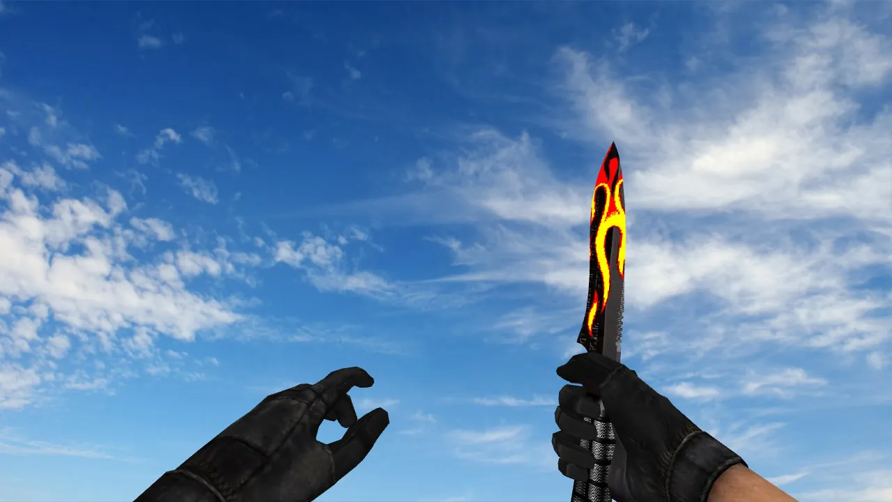 Скриншот Модель «Огненный нож» v_knife_p модель для CS 1.6: звуки, анимация осмотра, текстуры и настройки