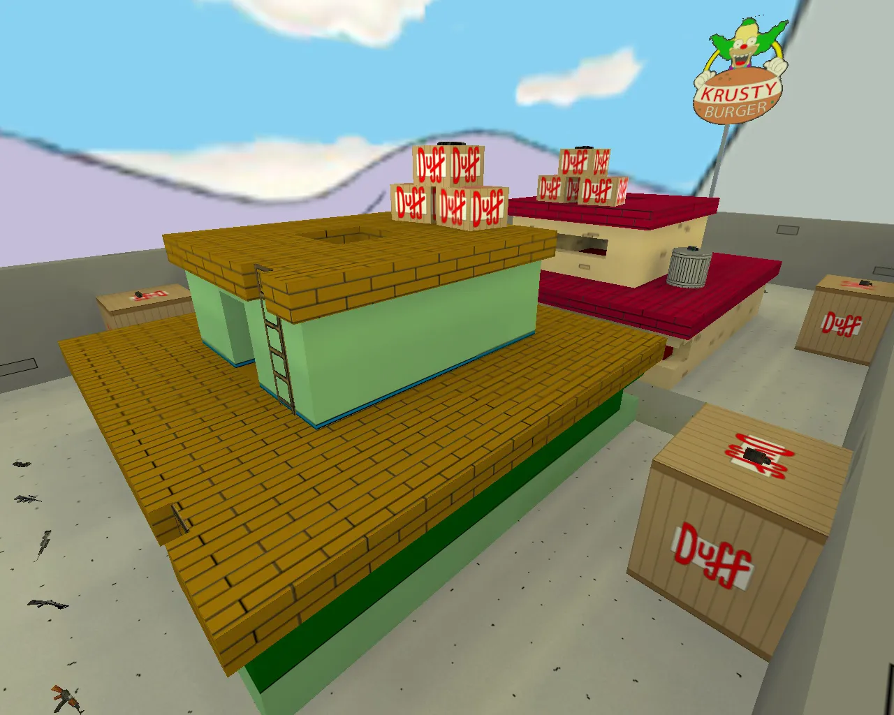 Скриншот  Карта fy_simpsons для CS 1.6: респаун, планировка, точки и запуск без проблем