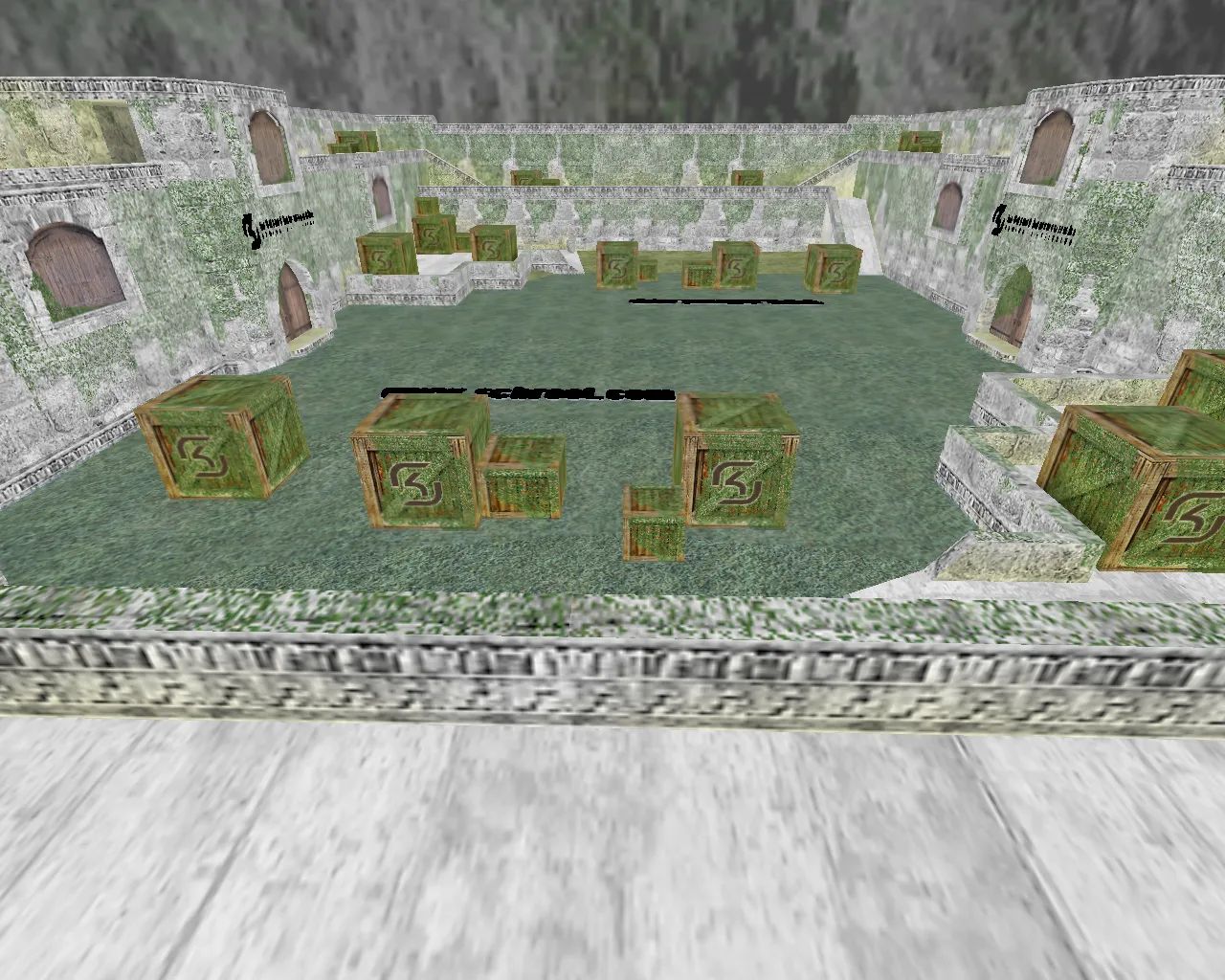 Скриншот  aim_sk_g3sg1_sg550 для CS 1.6: прицеливание, тренировка AWP/SG550, точки для спрея и скилл-ап