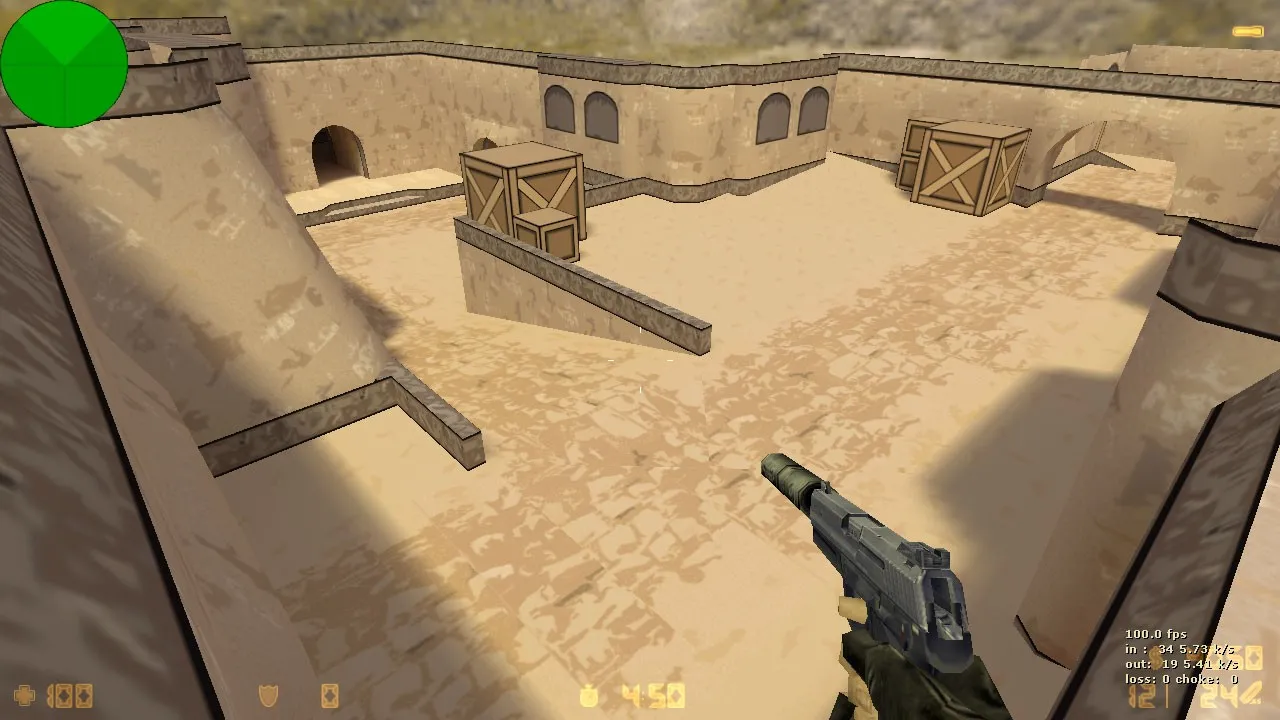 Скриншот  de_dust2_toon для CS 1.6: карта, тактики за Т и за КТ, оптимизация, .nav и баланс