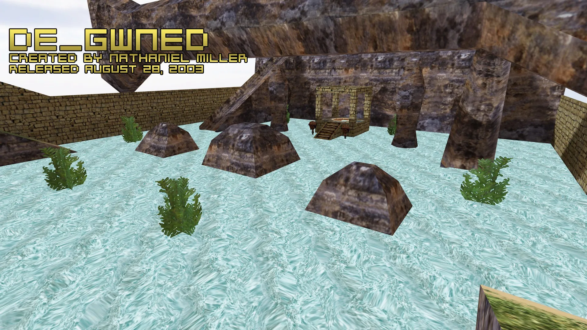 Скриншот  Карта de_gwned для CS 1.6: точки под T/CT, .nav для ботов, оптимизация wpoly/epoly