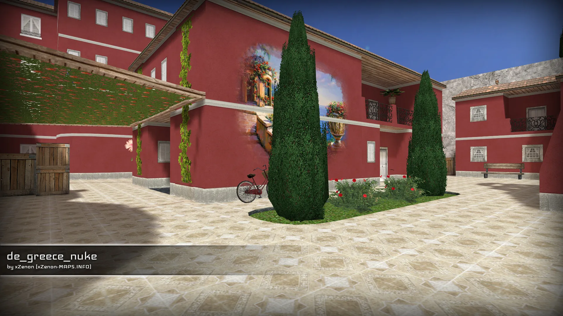 Скриншот  Карта de_greece_nuke_b3 для CS 1.6: точки, маршруты, .nav для ботов и оптимизация wpoly/epoly