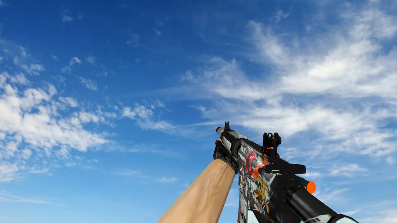 Скриншот М4А1 M4A4 «Азимов» поношенное модель v_ p_ w_ с звуками и анимацией осмотра для CS 1.6