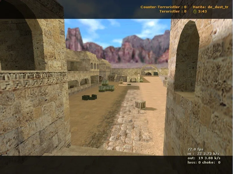 Скриншот  de_dust_tr для CS 1.6: тактика за терроров и спецточки, .nav для ботов, оптимизация карты