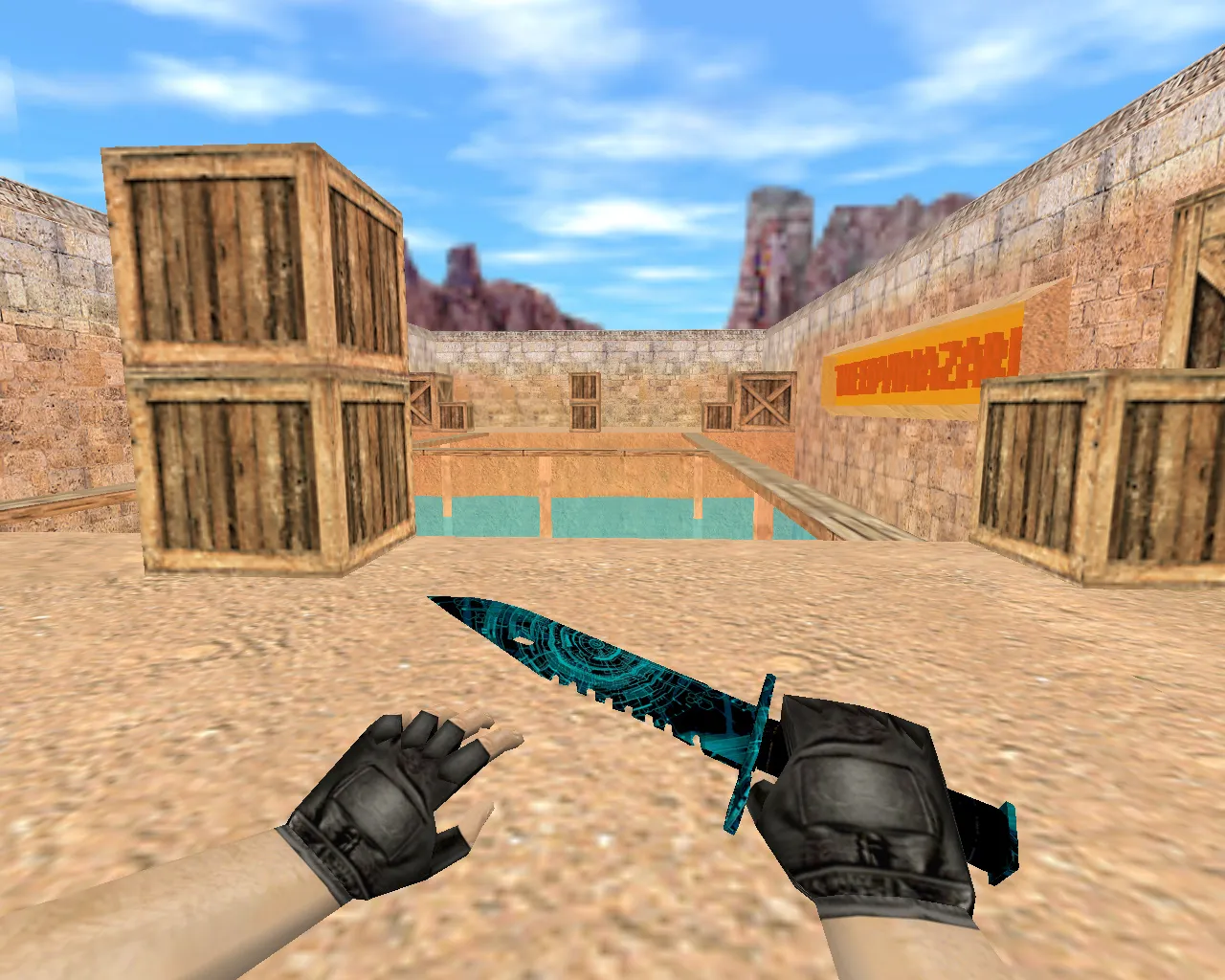 Скриншот  Карта «1hp_dust_edv» для CS 1.6: ножевые раунды, тактики на Dust и .nav для ботов