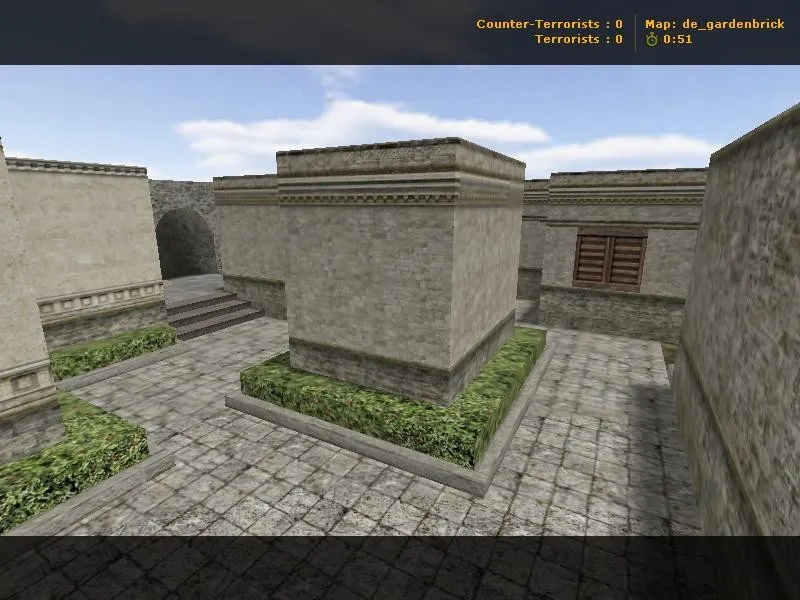 Скриншот  Карта de_gardenbrick для CS 1.6: геймплей, точки, .nav, оптимизация и запуск без вирусов