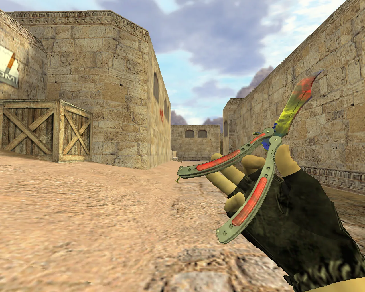 Скриншот Модель «Нож-бабочка Мраморный градиент» для CS 1.6: v_, p_, w_ модели, звук и анимация осмотра