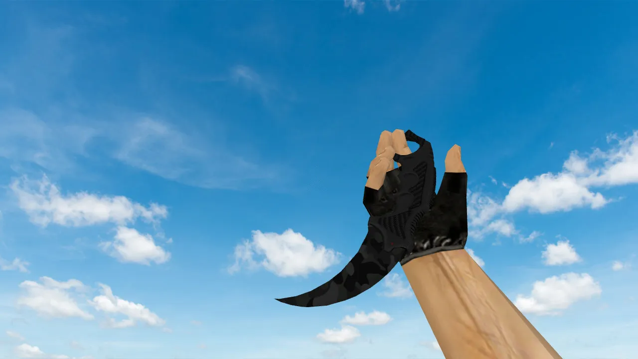 Скриншот Модель ножа Karambit Black Camo v_ для CS 1.6: p_ w_ модели, звуки, анимация осмотра
