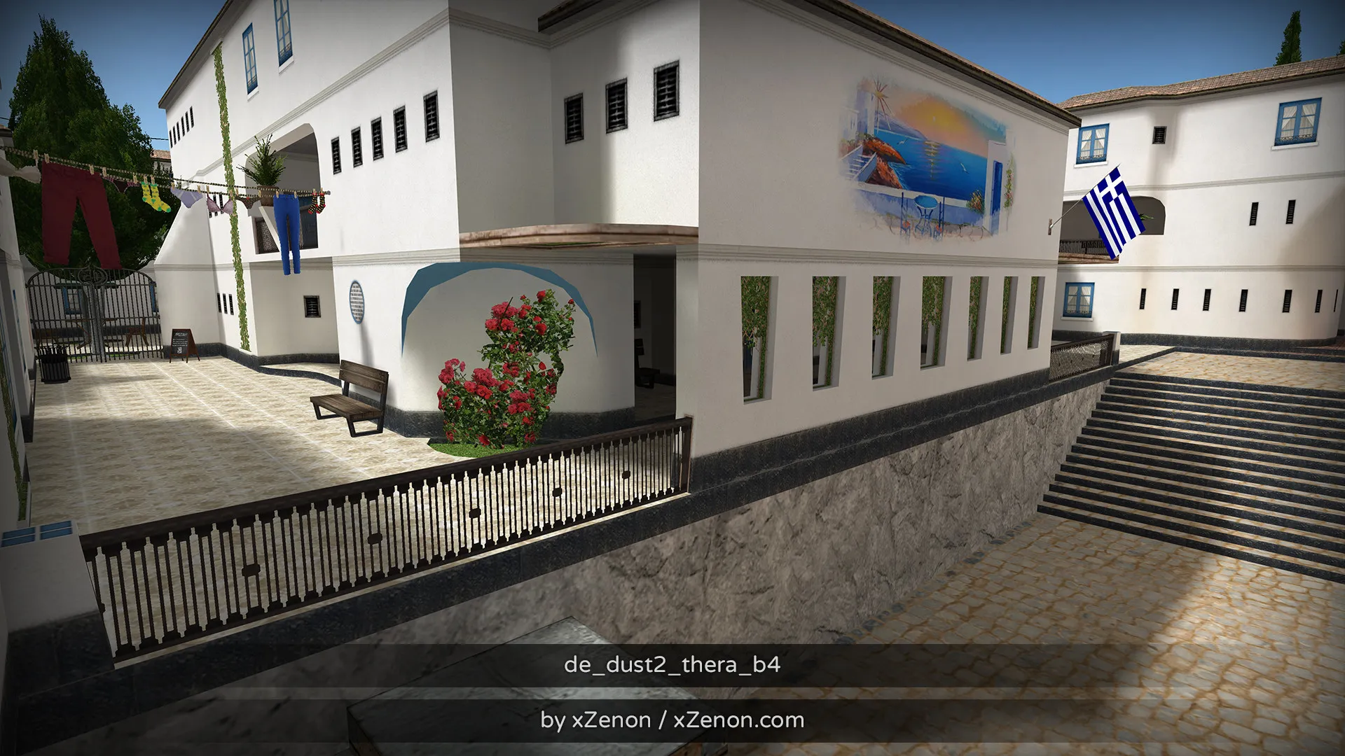 Скриншот Карта de_dust2_thera_b3 для CS 1.6: тактика за CT и T, точки, маршруты, боты (.nav), оптимизация