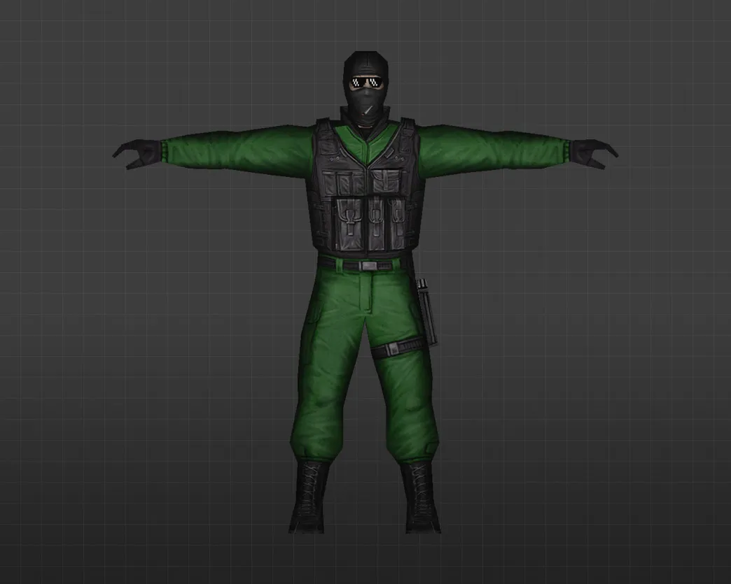 Скриншот Модель «Зеленый GIGN» для CS 1.6 - уникальный скин для ваших игр