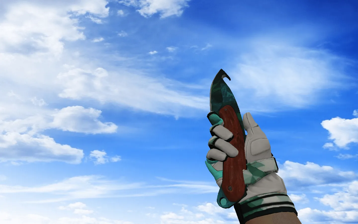 Скриншот  Пак оружия CS 1.6 с мотоциклетными перчатками «Мята»: AK-47, AWP, DE, Glock-18, M4A4, SSG 08, USP-S и ножи