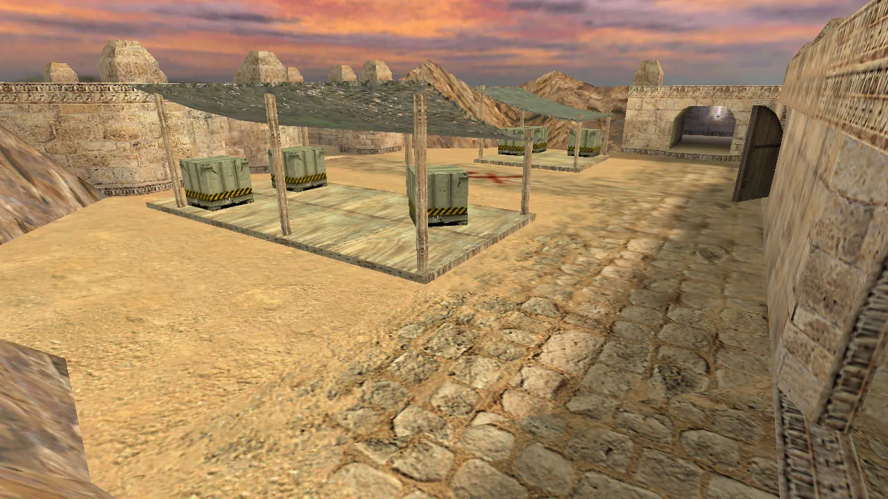 Скриншот Карта de_baxdust для CS 1.6: тактика за Т и КТ, точки контроля, .nav и оптимизация wpoly/epoly