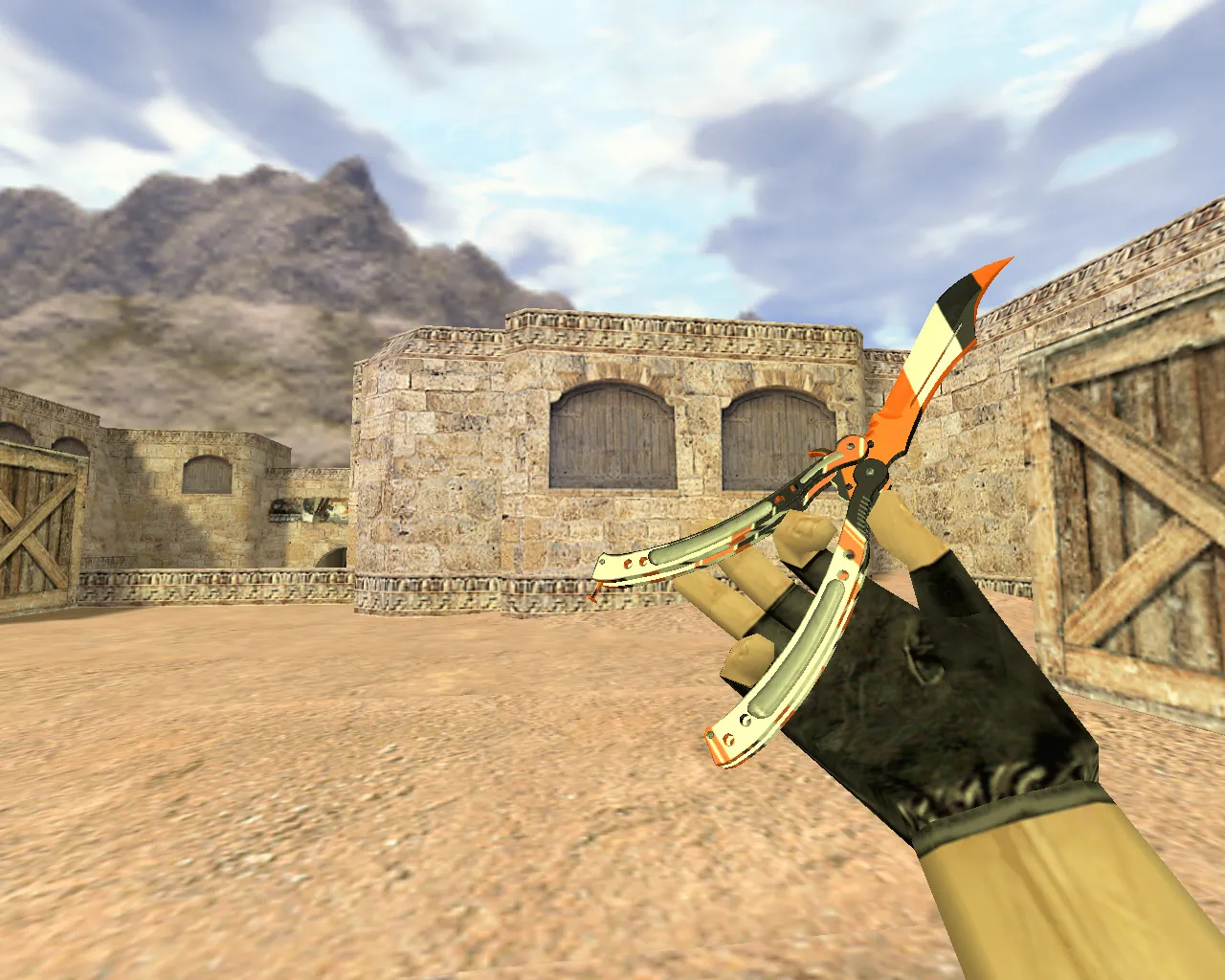 Скриншот Модель «Нож-бабочка Азимов» v_ и p_ для CS 1.6: анимация осмотра, звуки, текстуры, качественный skin