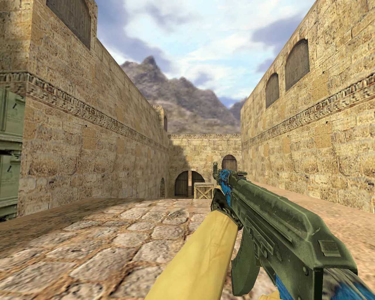 Скриншот Модель «АК-47 Синий ламинат» для CS 1.6 - Оружие, которое выделяется