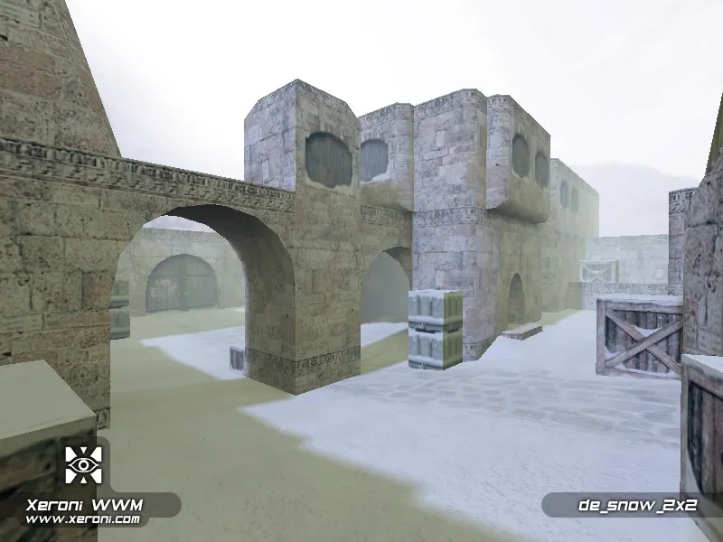 Скриншот  Карта de_snow_2x2 для CS 1.6 - Тактика и особенности