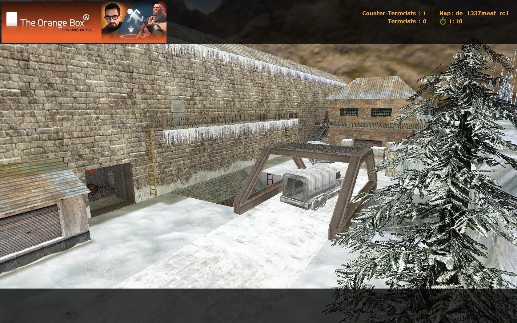 Скриншот de_1337meat_rc1 — DE карта для CS 1.6: точки под каты, боты по .nav, баланс сторон