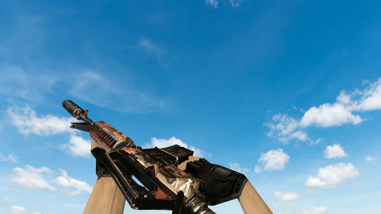 Скриншот Модель M4A1 Biker v_m4a1 для CS 1.6: точная анимация осмотра, звуки, текстуры и настройка