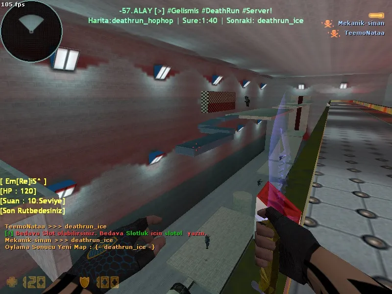 Скриншот  deathrun_hophop для CS 1.6: карта deathrun, точки, .nav для ботов и оптимизация под старые ПК