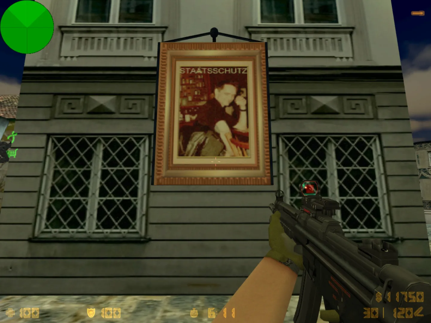 Скриншот  Карта de_aristocracy_test для CS 1.6: баланс сторон, точки под каты, .nav для ботов и оптимизация под FPS