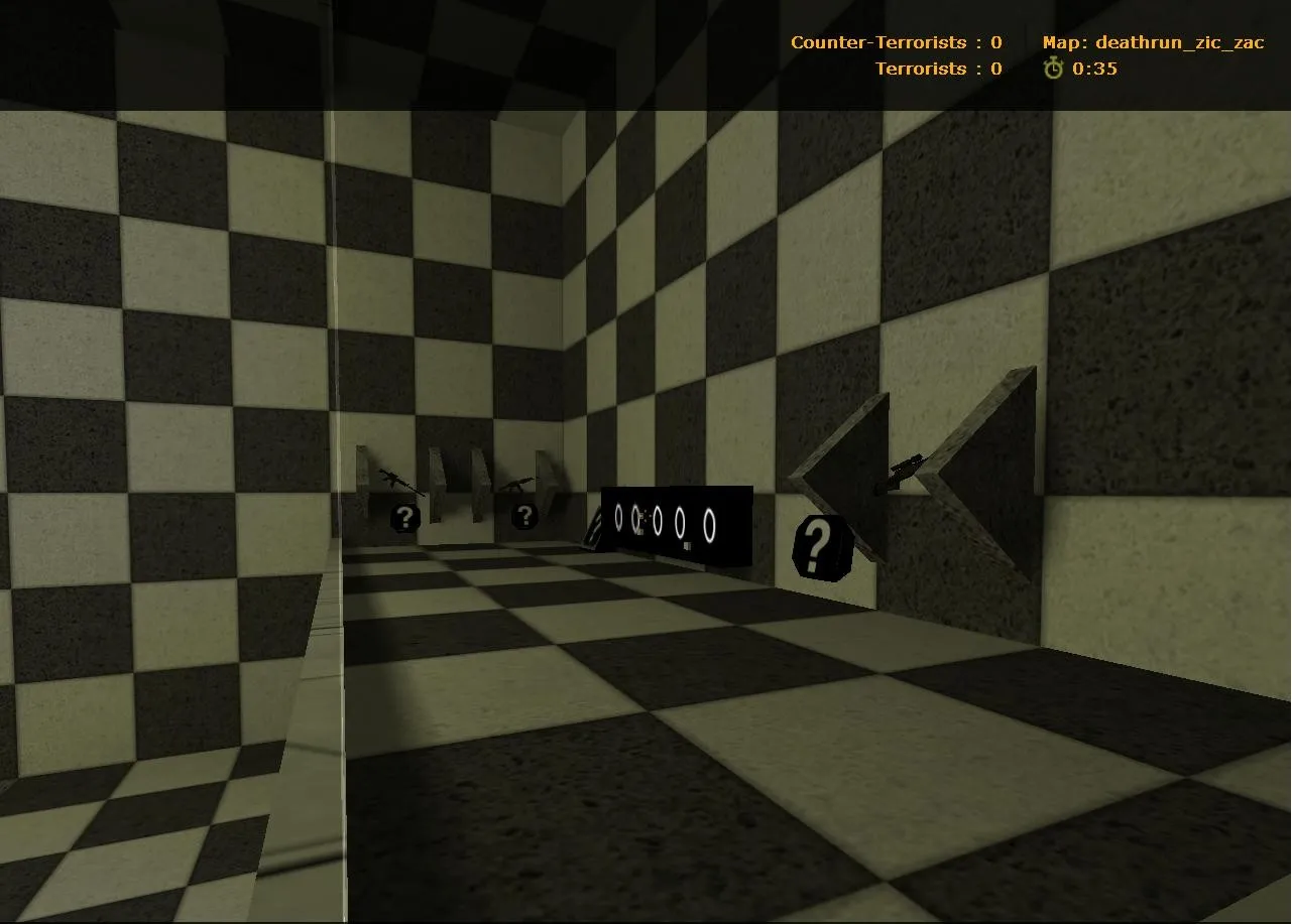 Скриншот  deathrun_zic_zac — карта deathrun для CS 1.6: ловушки, раунды, точки для CT и T