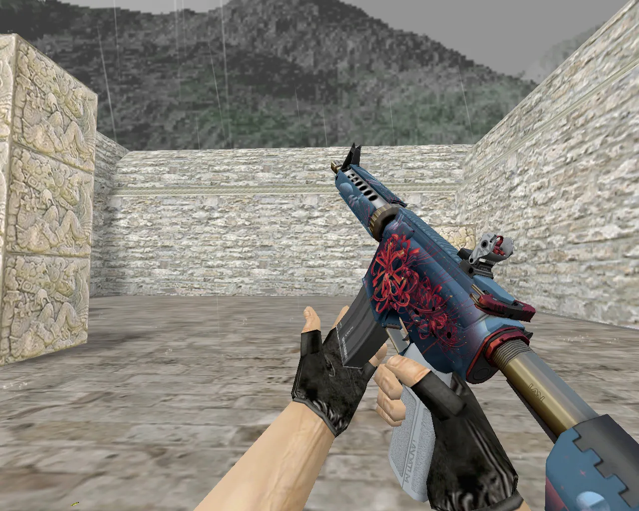 Скриншот M4A4 | Ликорис лучистый (Spider Lily) для CS 1.6: v_, p_, w_ модели, звуки, осмотр и качество текстур