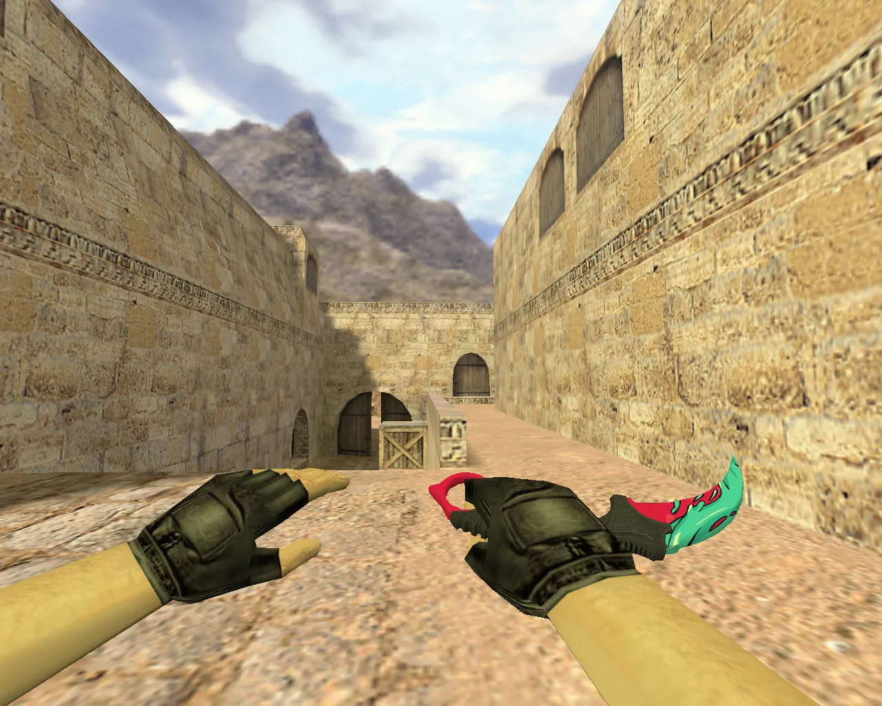 Скриншот Модель ножа «Керамбит Водяной» v_ / p_ / w_ для CS 1.6: звук, анимация осмотра, текстуры и настройка