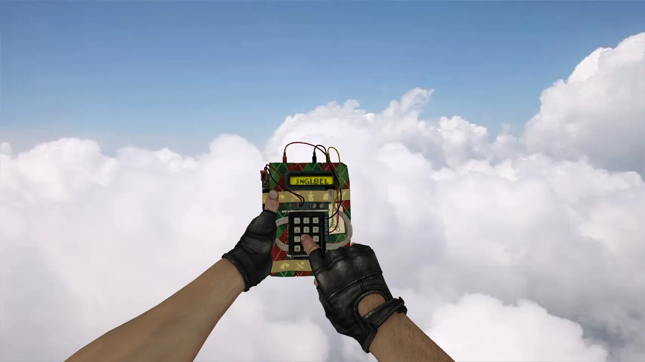 Скриншот Модель v_c4 «Новогодняя бомба из CS:GO» для CS 1.6: точный вид, звуки, анимация осмотра и текстуры