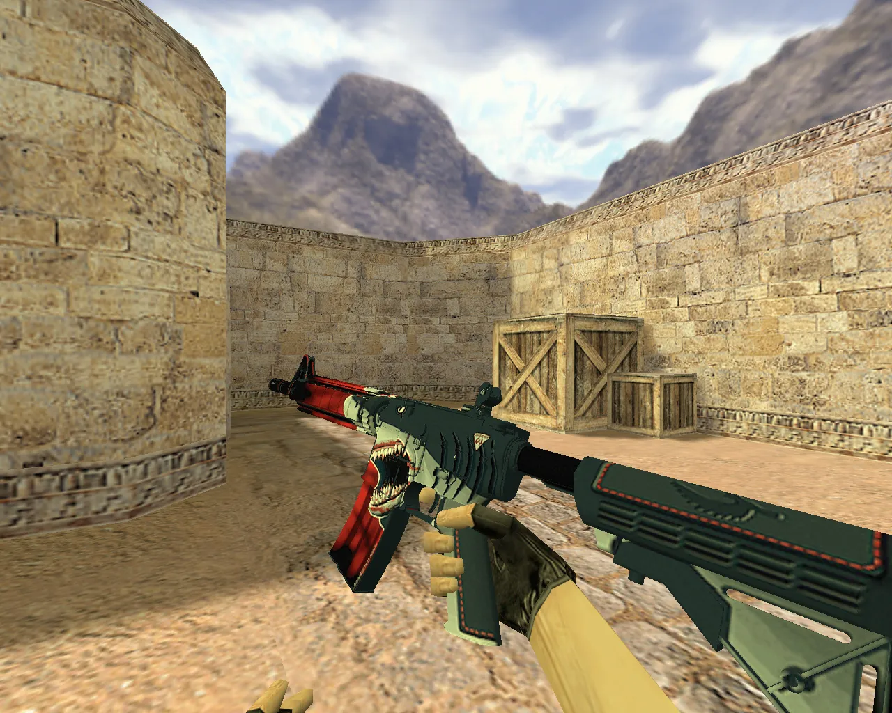 Скриншот Модель «М4А4 Акула» v_m4a4 p_m4a4 w_m4a4 для CS 1.6: звук, анимация осмотра, качество текстур