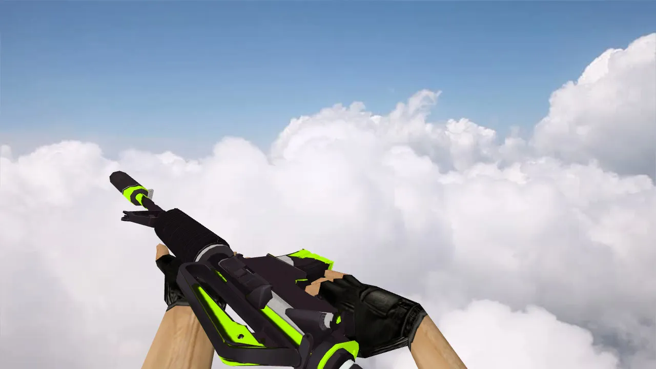 Скриншот Модель v_m4a1 p_m4a1 w_m4a1 «M4A1 Green Сайрекс» для CS 1.6: звуки, анимация осмотра, текстуры, настройка